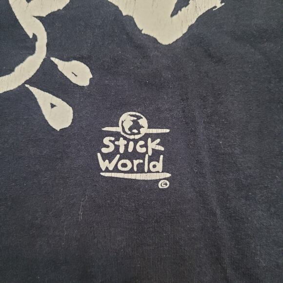 Vintage 90s Stick World "Attitude" T-Shirt Mens L/XL Single Stitch USA - Picture 3 of 6